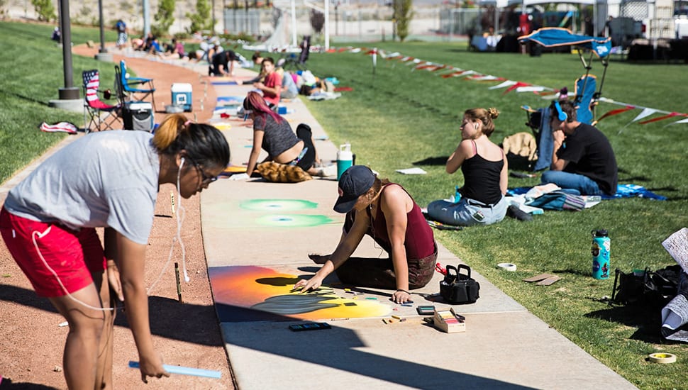 sidewalk chalk painting at Skye Canyon in Northwest Las Vegas